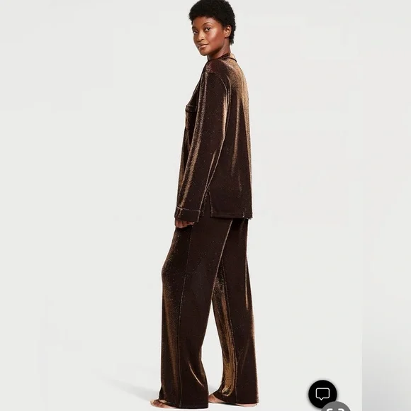 NWT Victoria secret shimmery pj set - Picture 2 of 7